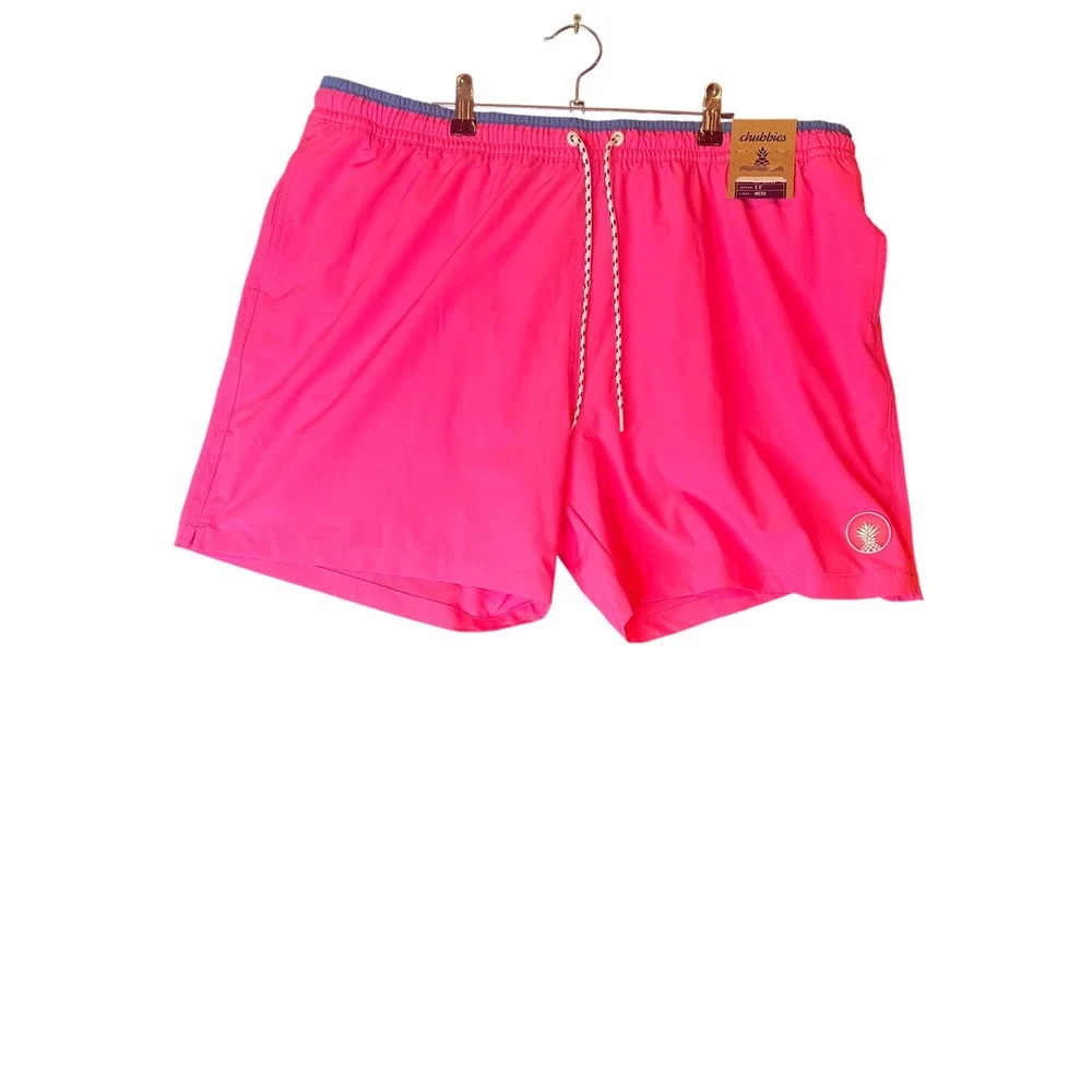 Chubbies The Avalons Mens XXL Neon Pink 5.5 Inch Swim Trunks 131221-016 NWT